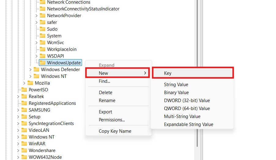 registry editor second key