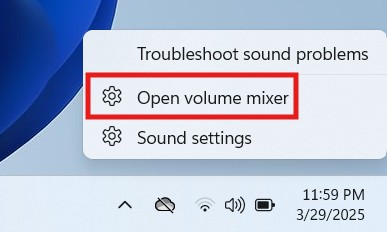 open volume mixer