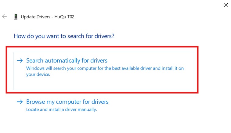 search driver automatically